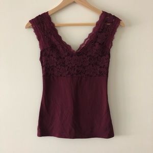 Wine Lace Top